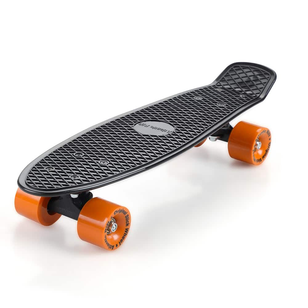 Skateboard Retro 57 cm Zwart-Oranje