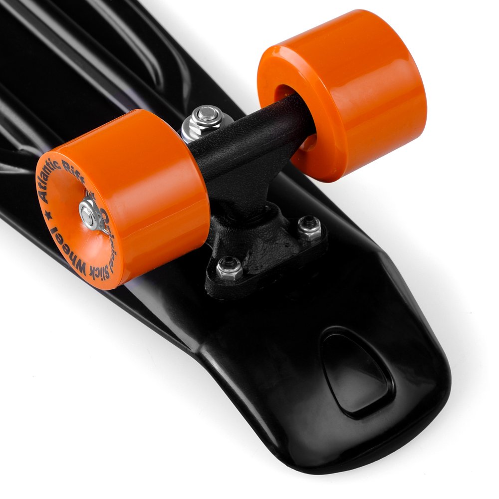 Skateboard Retro 57 cm Zwart-Oranje