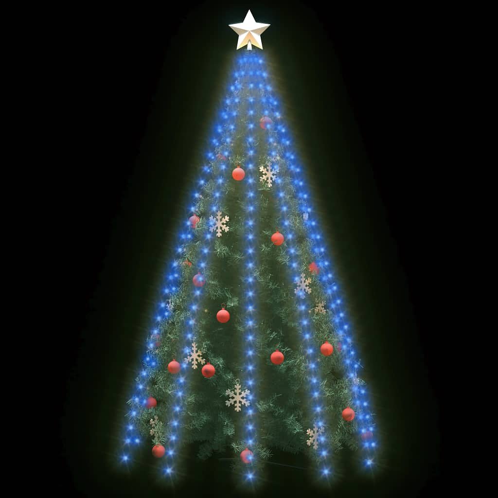 Kerstboomverlichting met 300 LED&#39;s blauw net 300 cm