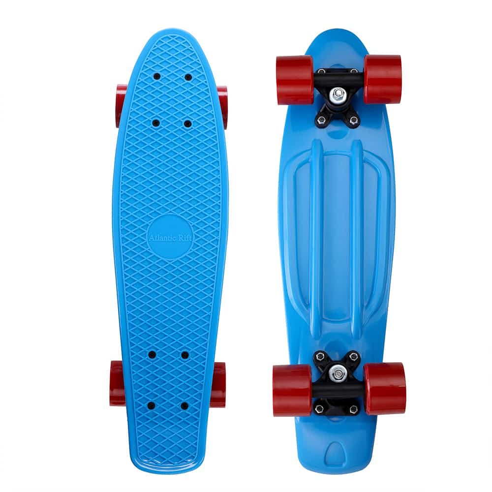 Skateboard Retro 57 cm Blauw-Rood