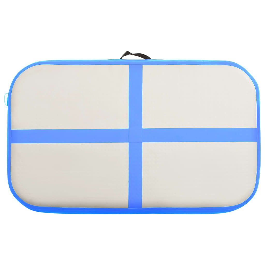 Gymnastiekmat met pomp opblaasbaar 60x100x15 cm PVC blauw