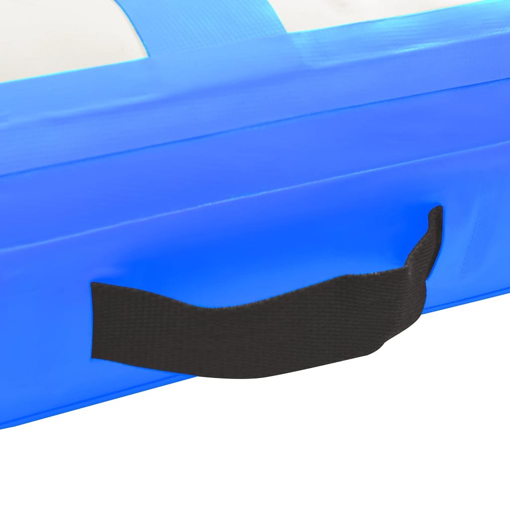 Gymnastiekmat met pomp opblaasbaar 60x100x15 cm PVC blauw