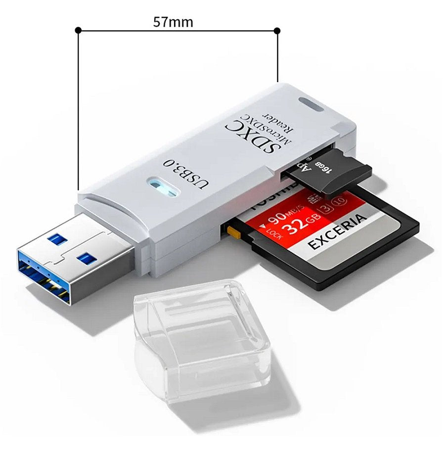 2 In 1 Kaartlezer 512GB - Usb 3.0 - Micro Sd Tf Kaart Geheugenlezer - Hoge Snelheid - Multi-Card...