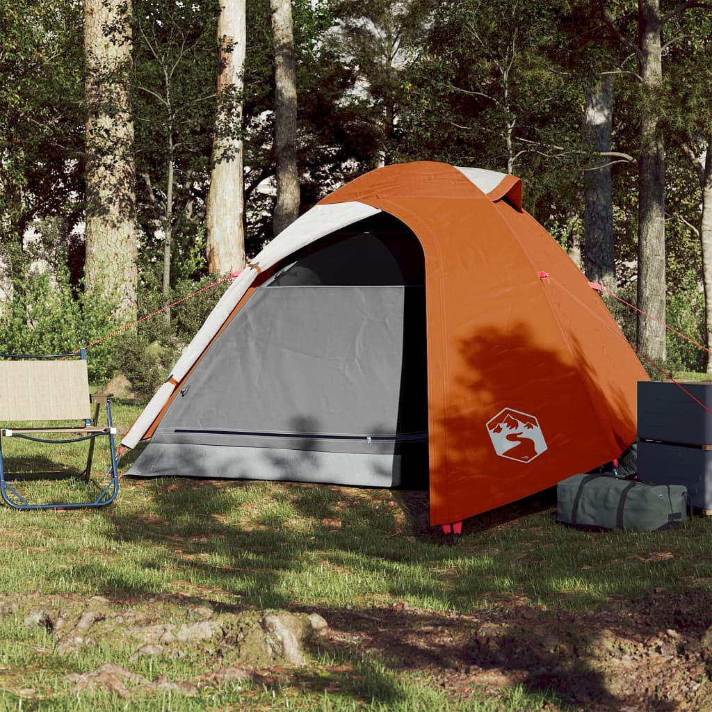 Tent 2-persoons 264x210x125 cm 185T taft grijs en oranje