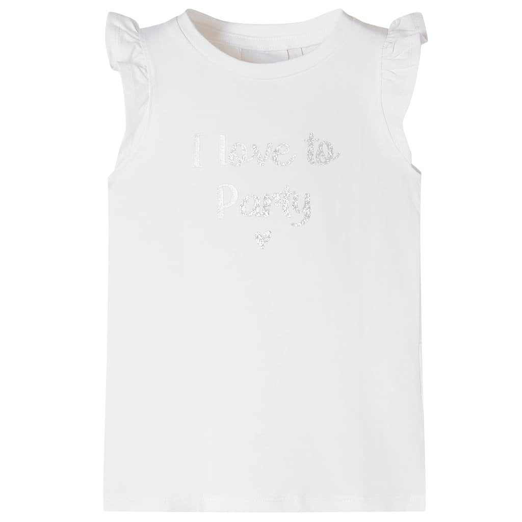 Kindershirt met mouwen met ruches 128 wit