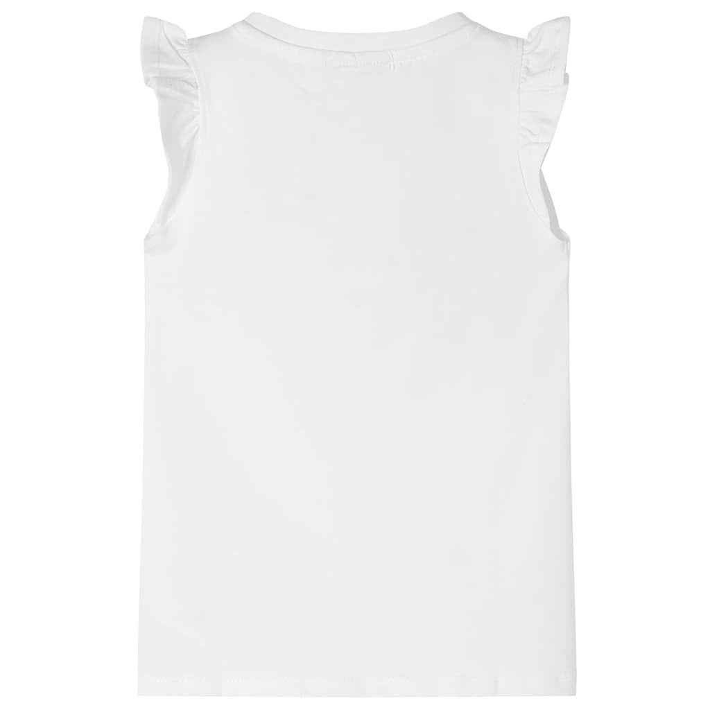 Kindershirt met mouwen met ruches 128 wit