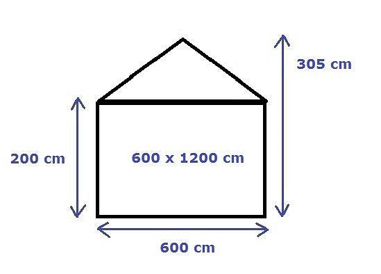 Classic Plus Partytent PVC 6x12x2 mtr in Wit