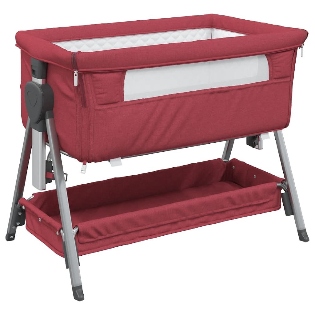 Babybox met matras linnen rood