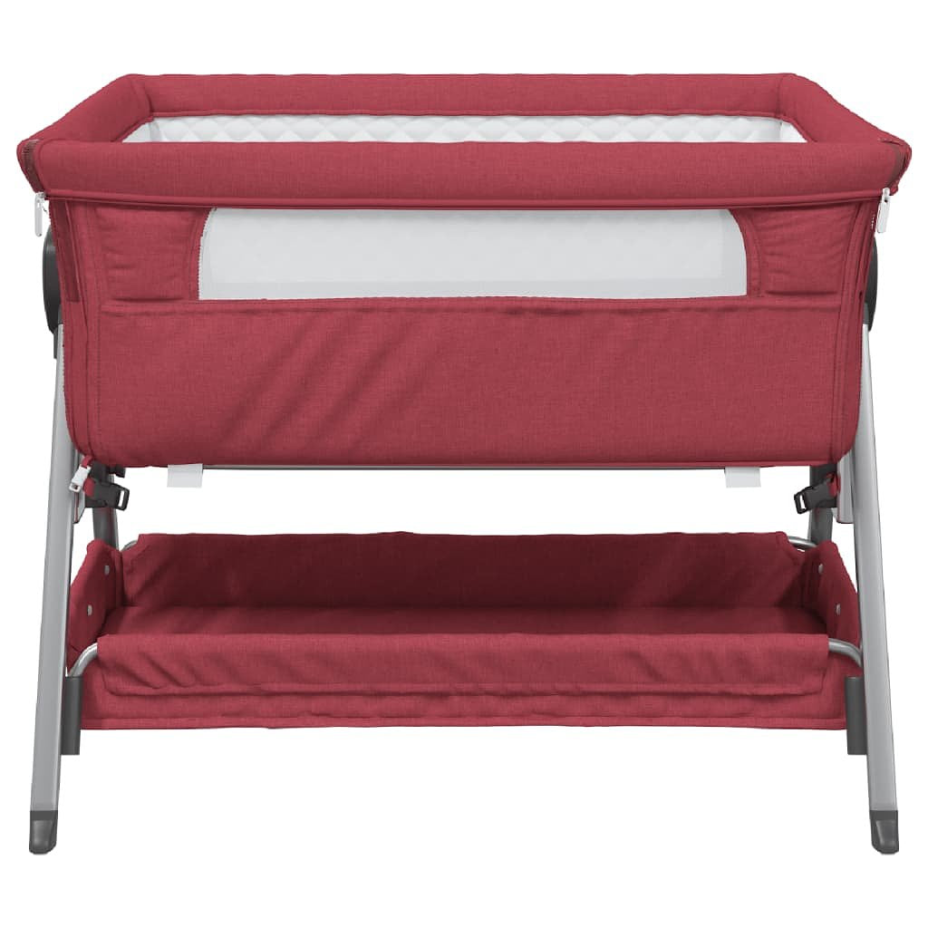 Babybox met matras linnen rood