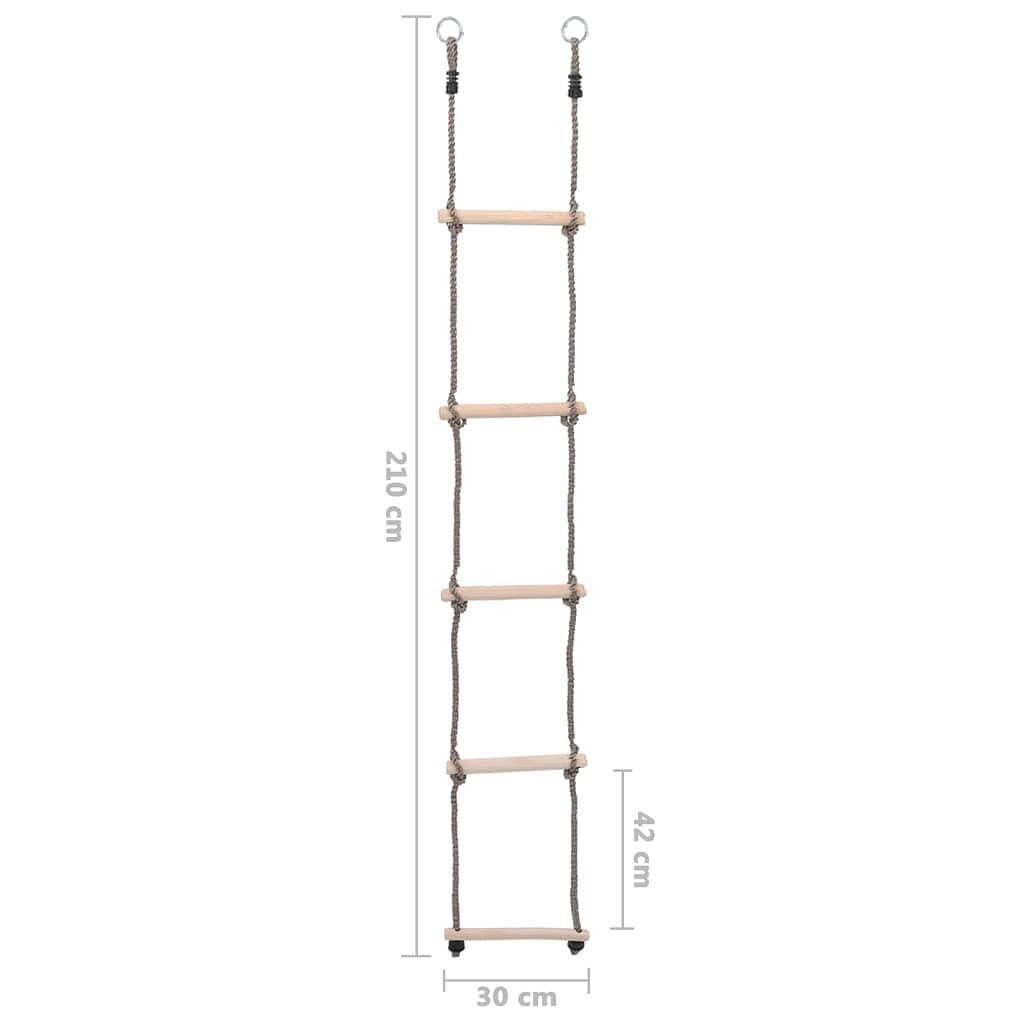 Ladder met 5 sporten 210 cm massief grenenhout