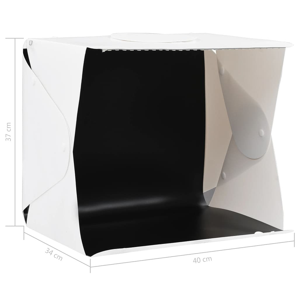 Softbox met LED-lamp inklapbaar 40x34x37 cm kunststof wit