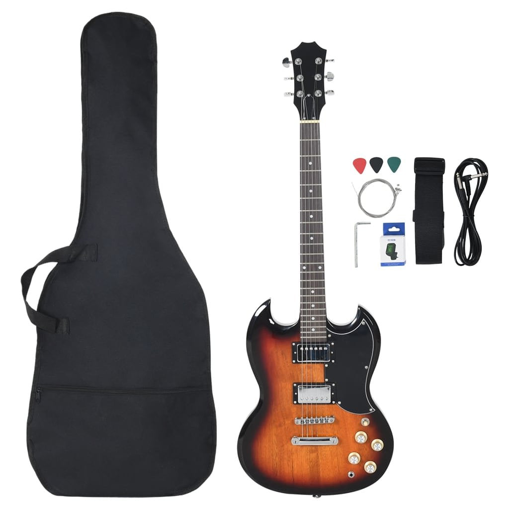 Gitaar voor beginners elektrisch met tas 4/4 39&#34; zwart