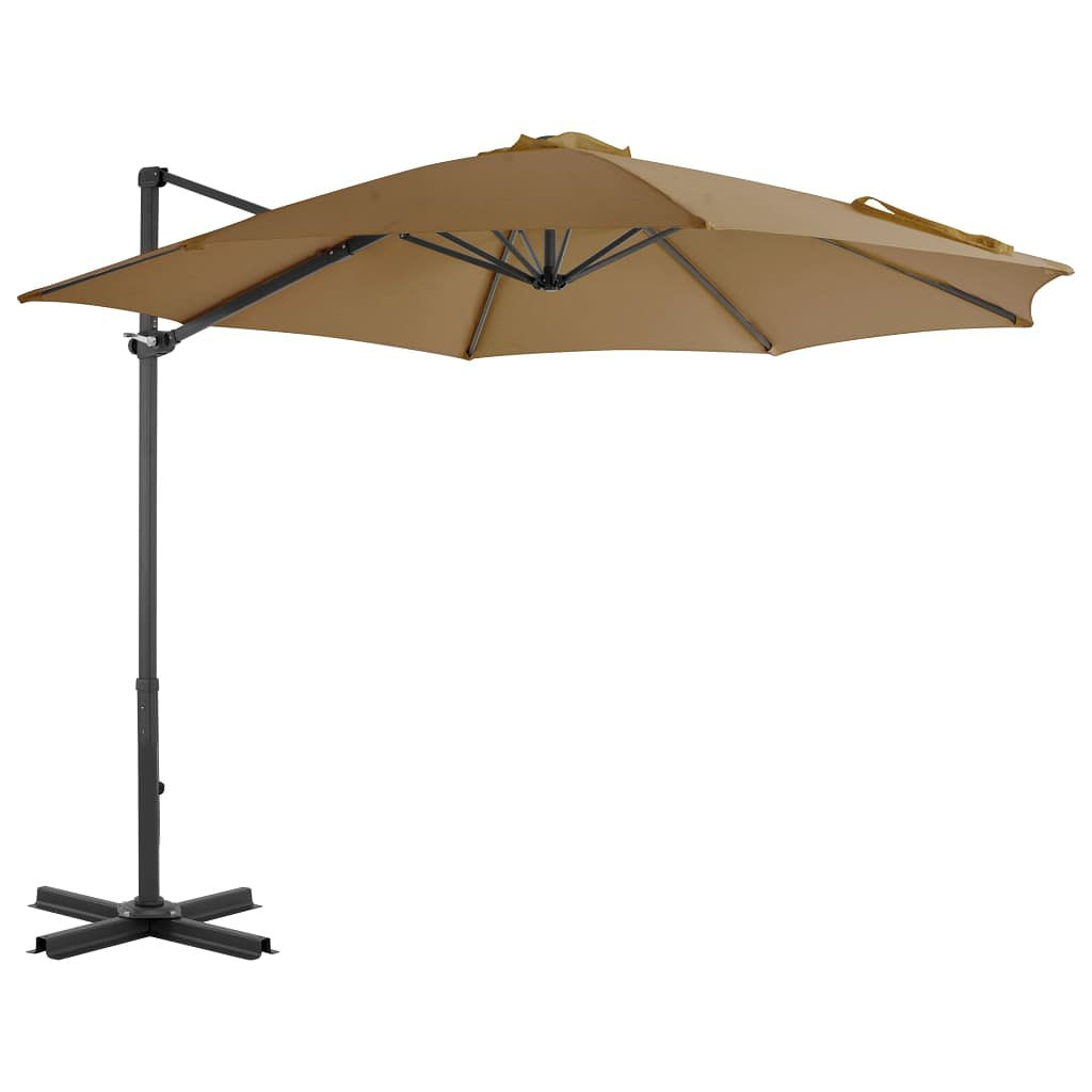 Zweefparasol met aluminium paal 300 cm taupe