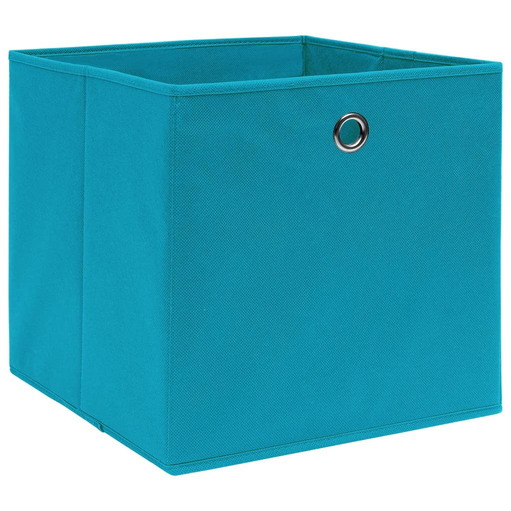 Opbergboxen 10 st 32x32x32 cm stof babyblauw