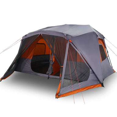 Tent 10-persoons 443x437x229 cm grijs en oranje