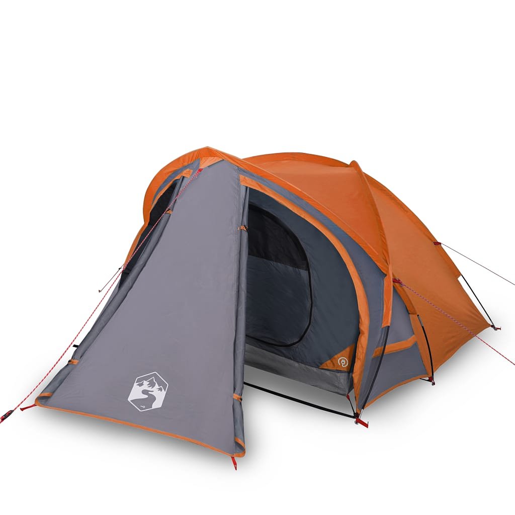 Tent 2-persoons 320x140x120 cm 185T taft grijs en oranje