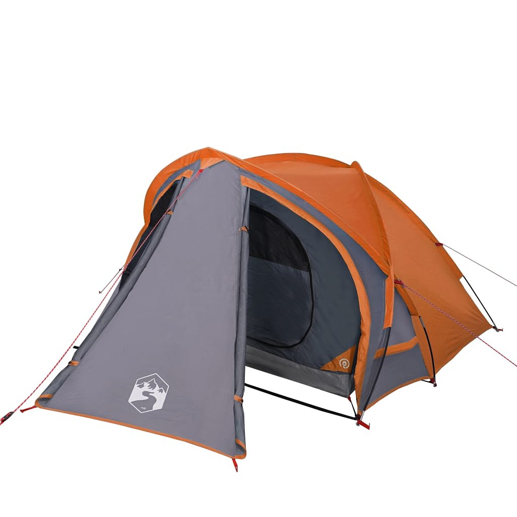 Tent 2-persoons 320x140x120 cm 185T taft grijs en oranje