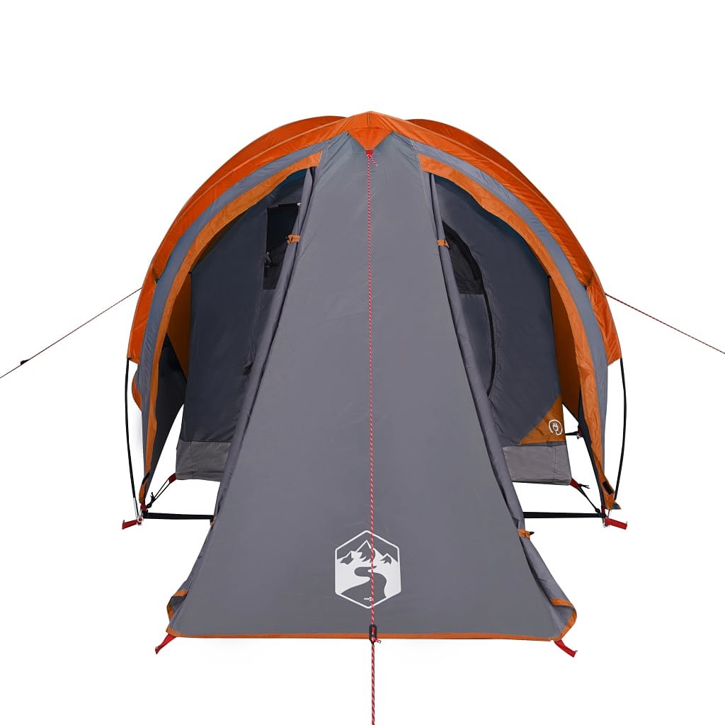 Tent 2-persoons 320x140x120 cm 185T taft grijs en oranje