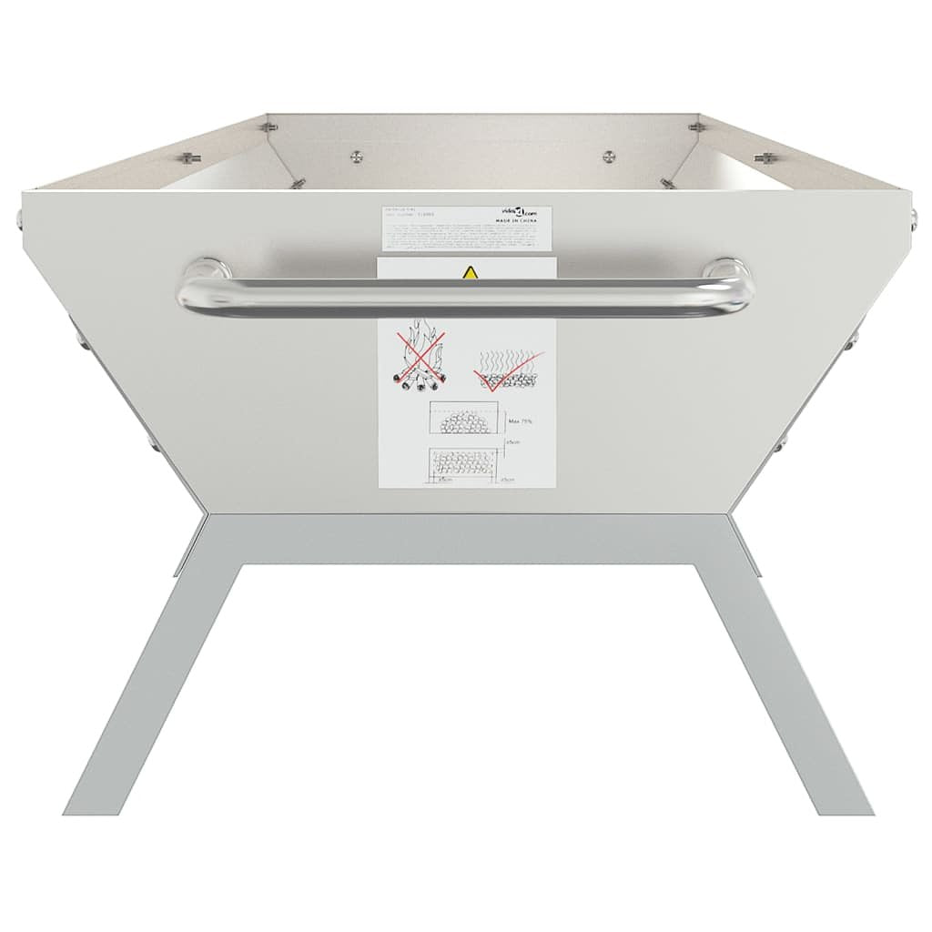 Barbecueplaat 158x42x31 cm roestvrij staal zilverkleurig