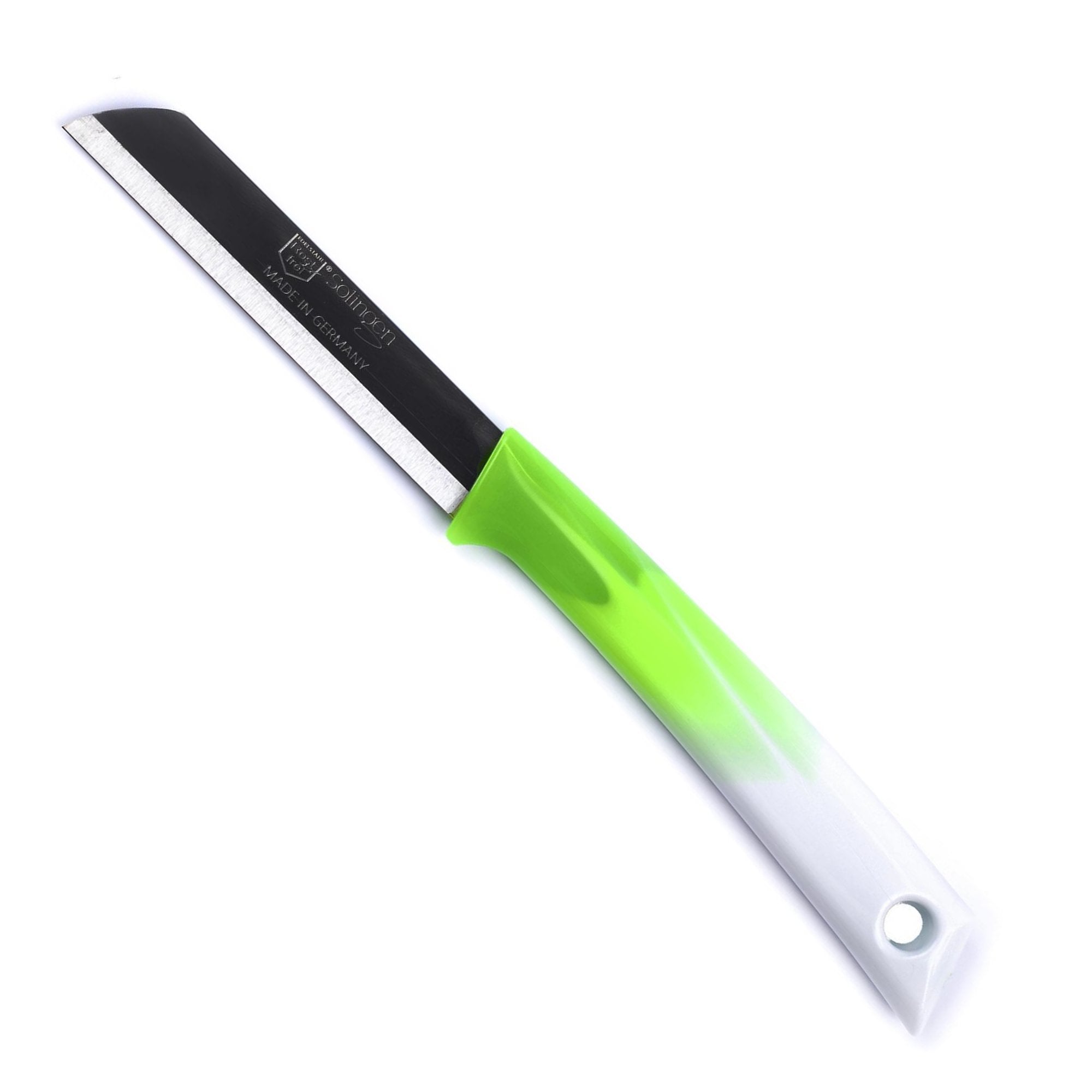 Solingen Schilmesje - RVS Glad - 19 cm met "Blade Cover" - Bi-Color Groen met Wit - 10 stuks