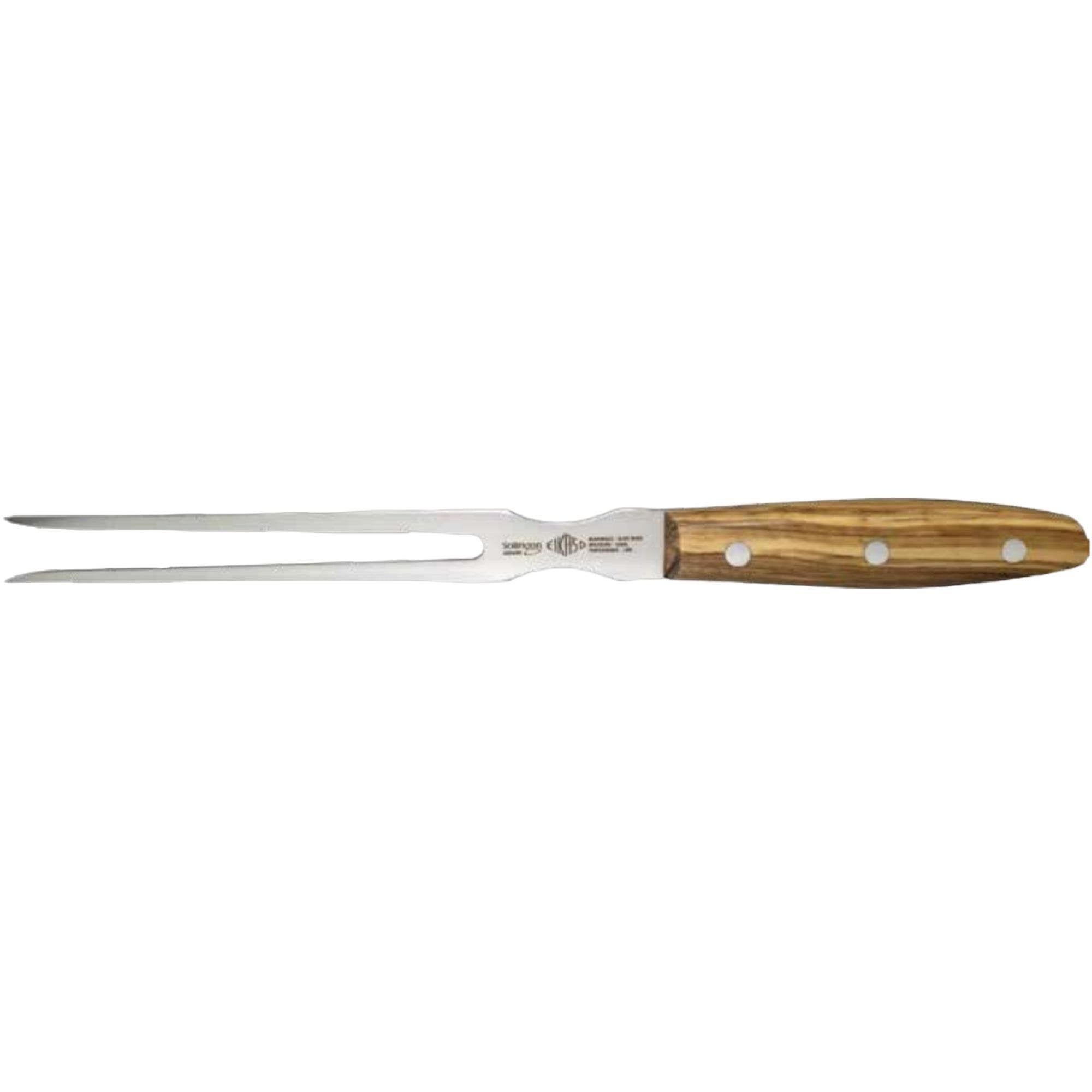 Eikaso Solingen 18 cm Vleesvork met Olijfhouten Handvat - Semi-flexibel Molybdeenstaal