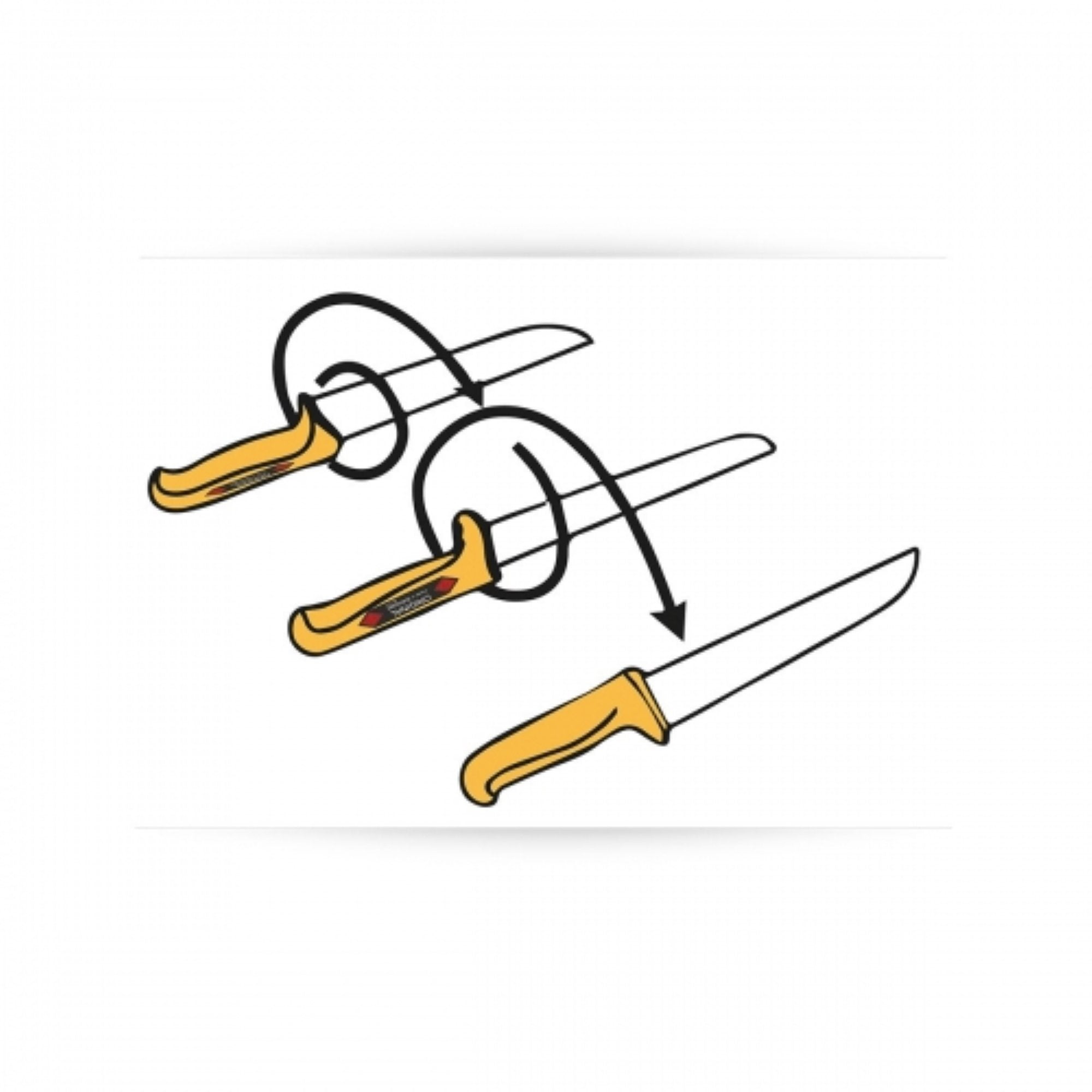 Eikaso Solingen Uitbeenmes 13 cm - Gebogen Lemmet - Stijf - Geel Profitect Heft