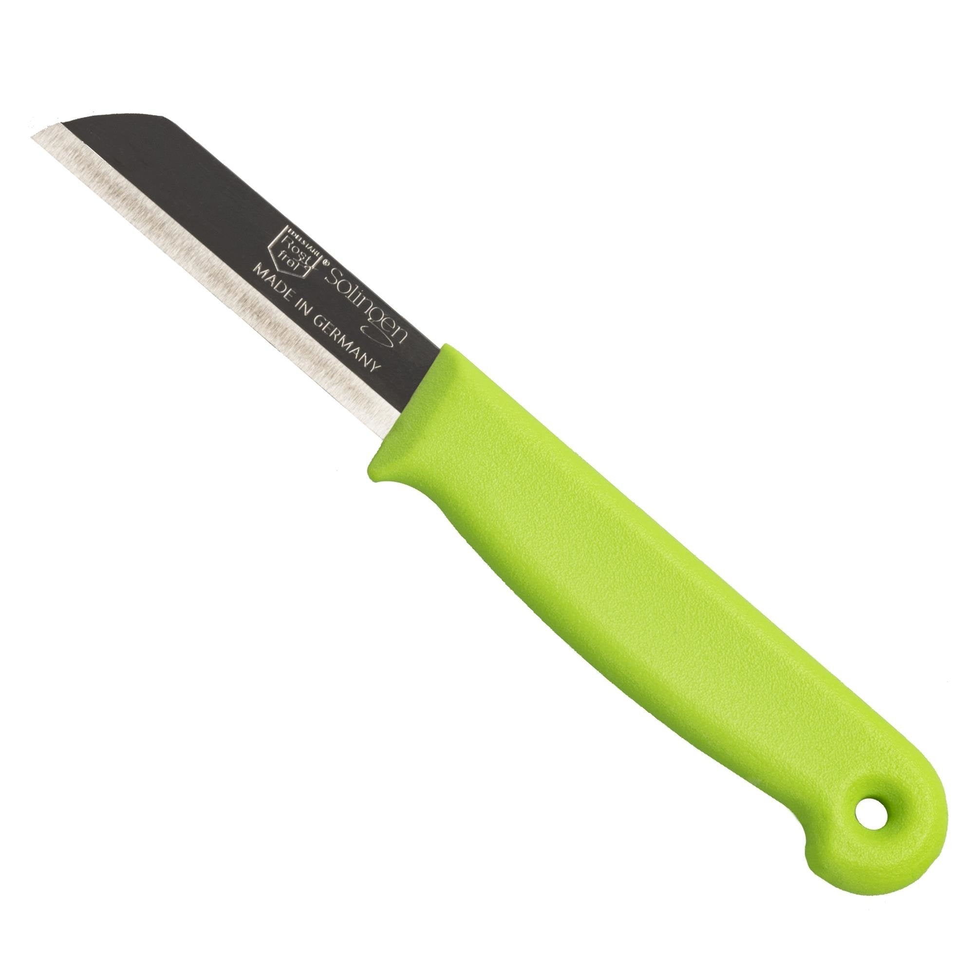 Solingen Schilmesje - RVS Glad - 16 cm met "Blade Cover" - Groen - 10 Stuks