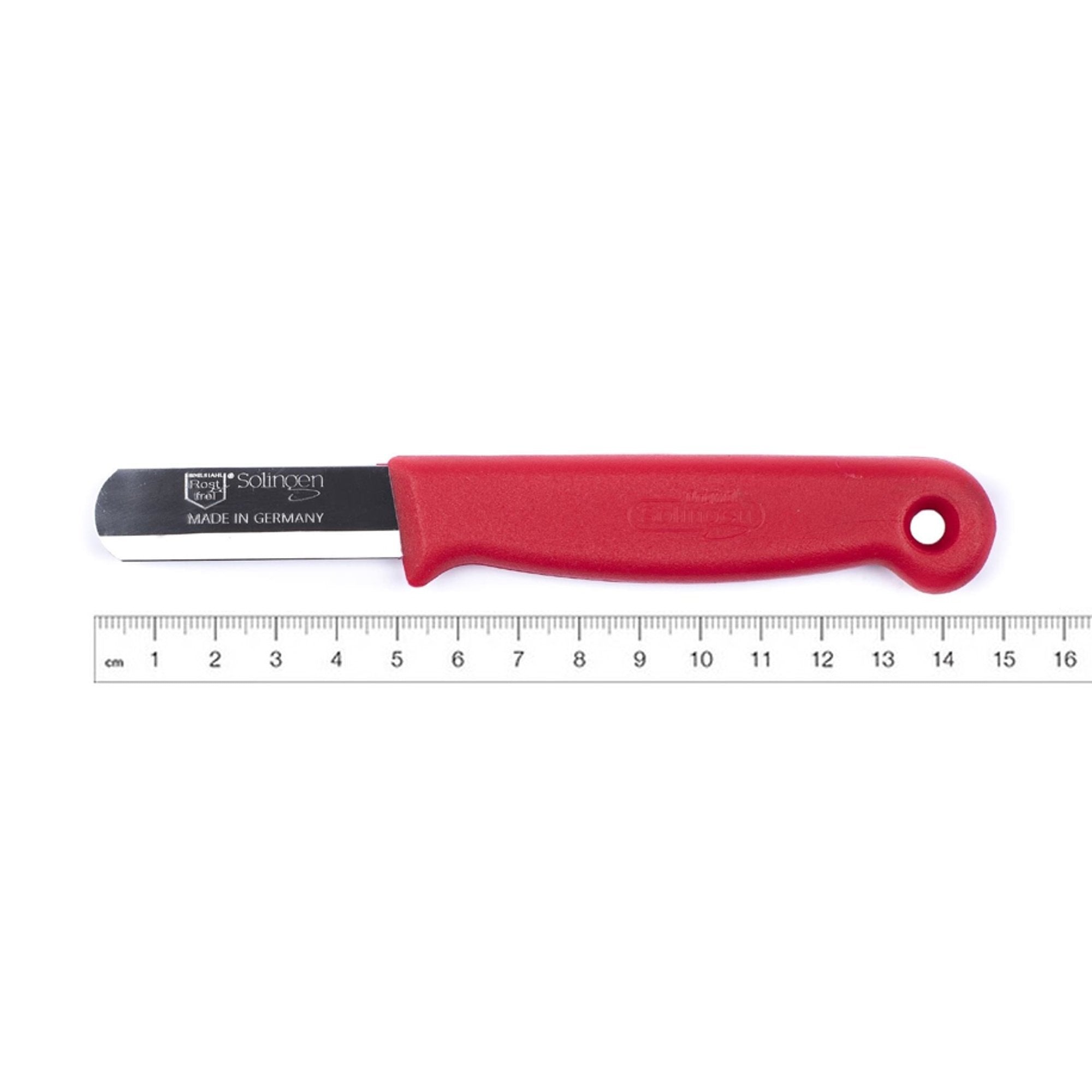 Solingen Safety Schilmesje - RVS Glad met Ronde Top - 15 cm - Rood - 500 stuks