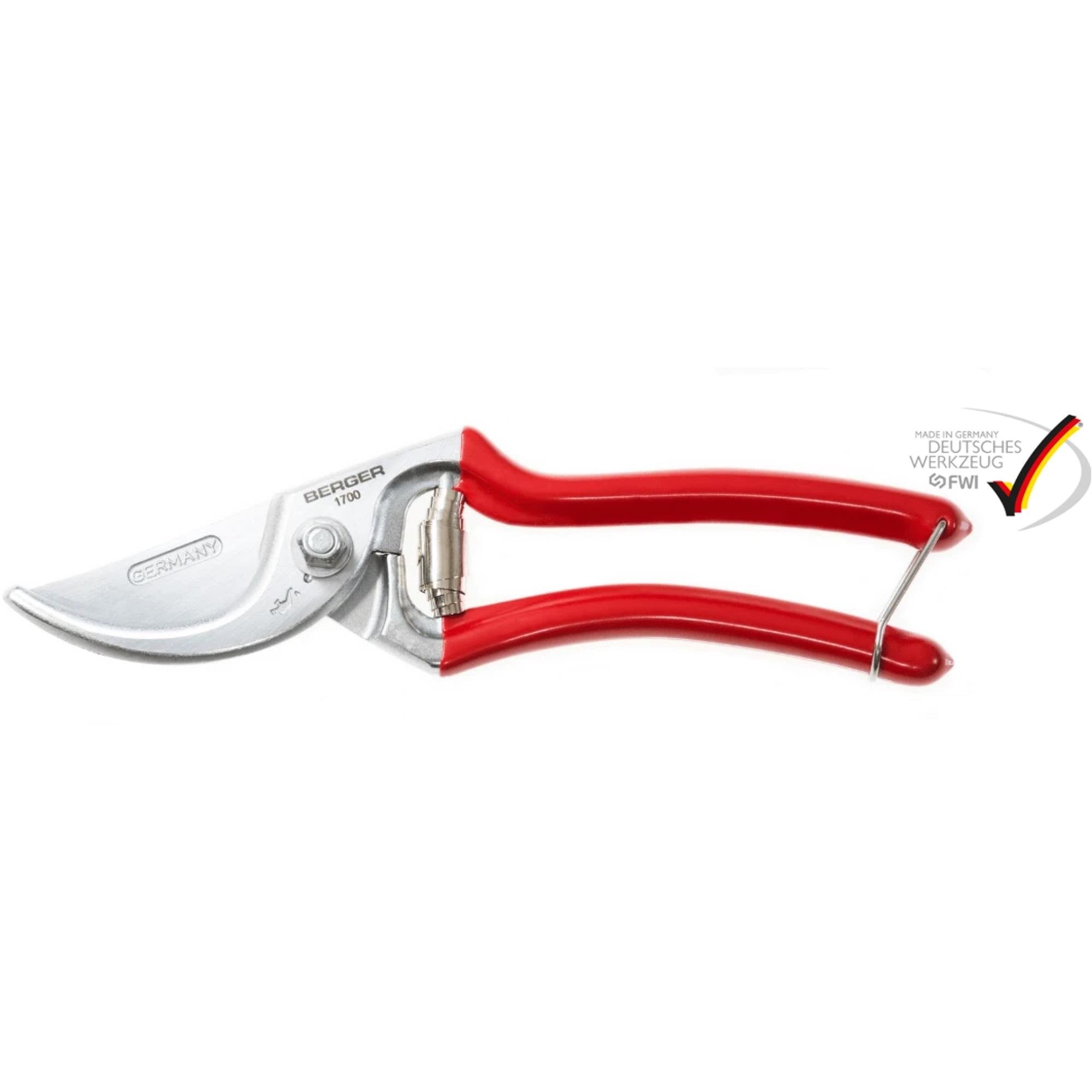 Berger Professionele Snoeischaar - Ergonomisch 25° Gebogen - RVS - 21 cm - Rood