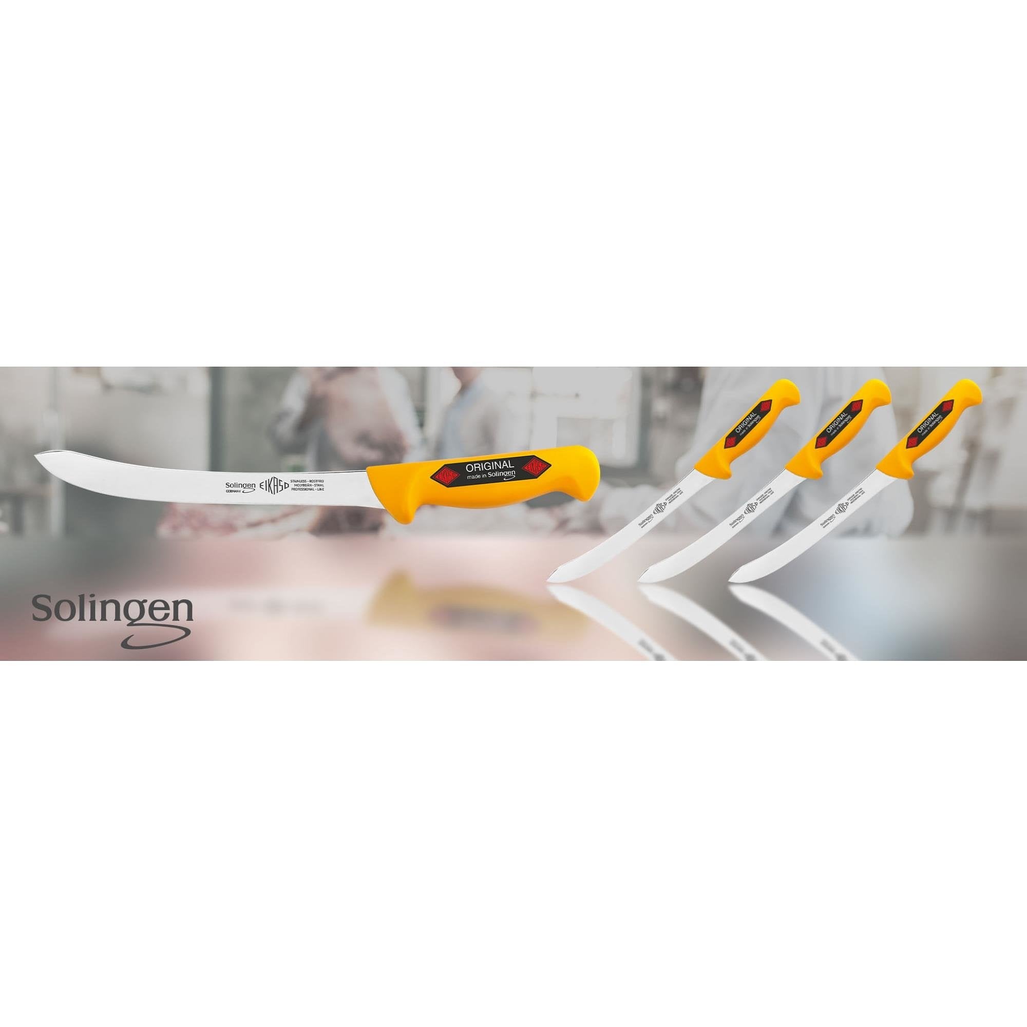 Eikaso Solingen Flexibel 21 cm Fileermes - Precisie Snijden - Ergonomisch Geel Handvat