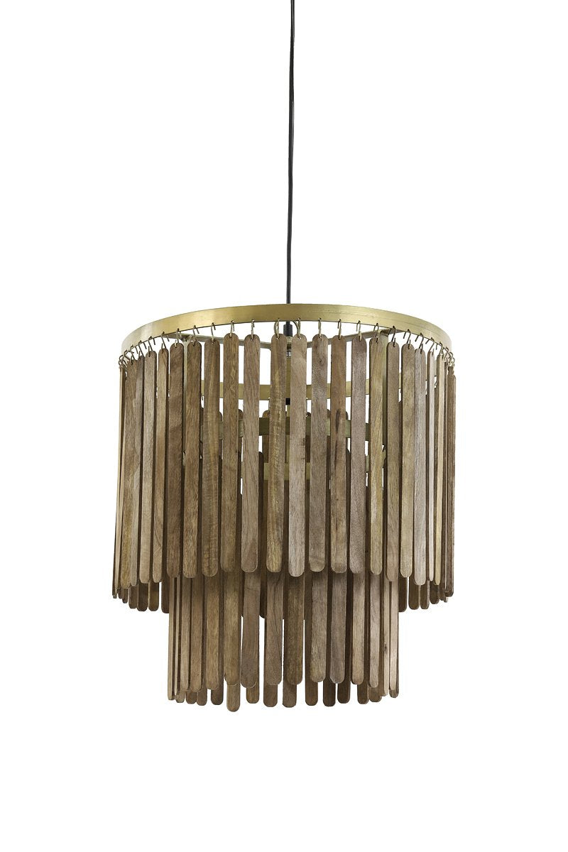 Light&living Hanglamp Ø45x43 cm GULARO hout bruin+brons