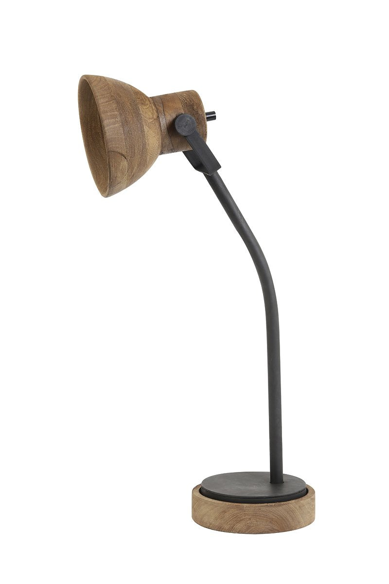 Light&living Bureaulamp 30x18x64 cm IMBERT hout bruin+mat zwart