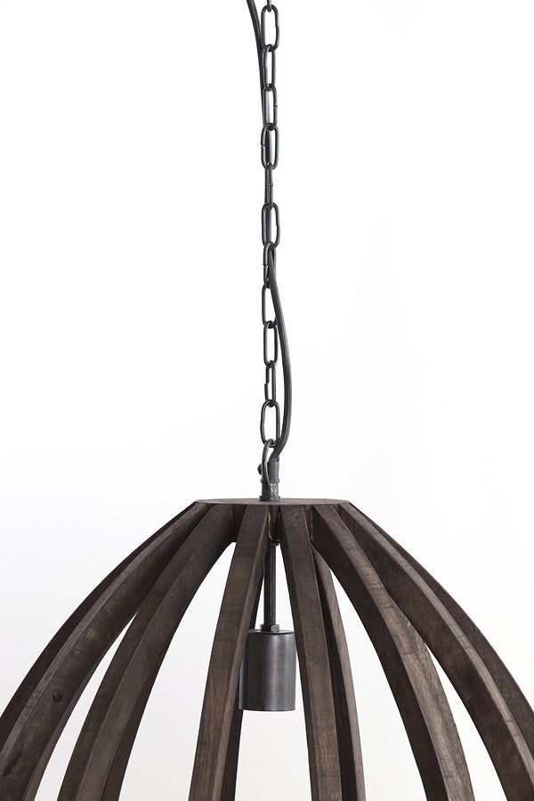 Light&living Hanglamp Ø50x54 cm BARSIA hout donker bruin