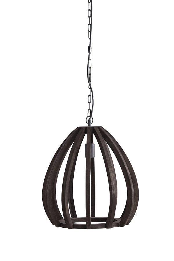 Light&living Hanglamp Ø40x42 cm BARSIA hout donker bruin