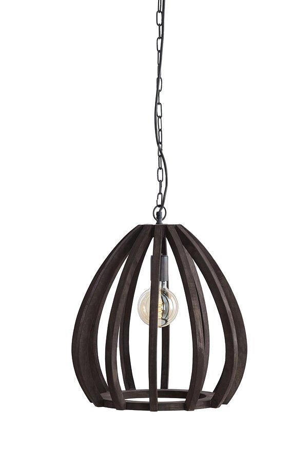 Light&living Hanglamp Ø40x42 cm BARSIA hout donker bruin