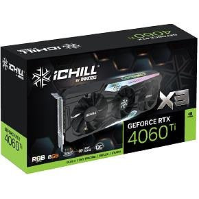 INNO3D C406T3-08D6X-17113389 GeForce RTX 4060 Ti iChill X3, 8GB GDDR6, 128-bit, 2595, 18Gbps