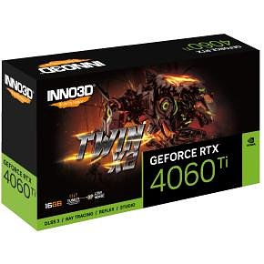 INNO3D N406T2-16D6-178055N GeForce RTX 4060 Ti Twin X2, 16GB GDDR6, 128-bit, 2535, 18Gbps, 3xDP+HDMI