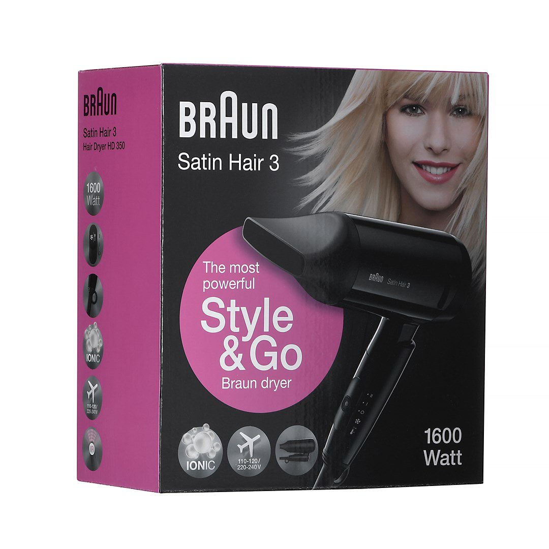 Braun Satin Hair 3 Style&Go 1600 W Zwart
