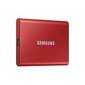 Samsung MU-PC1T0R/WW T7 Portable SSD, 1 TB, USB Type-C, 3.2 Gen 2, 1050 MB/s, Red