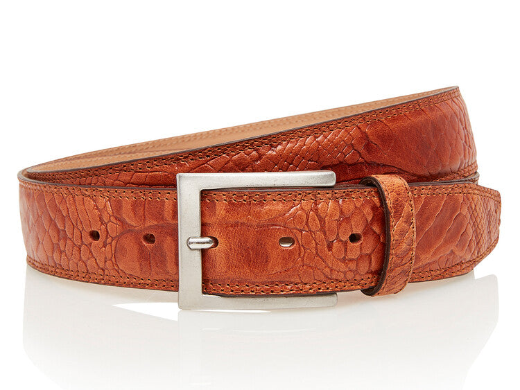 Take-It 510 Croco Print Dames Volnerf Leren Fashion Riem 105/3,5 cm Cognac