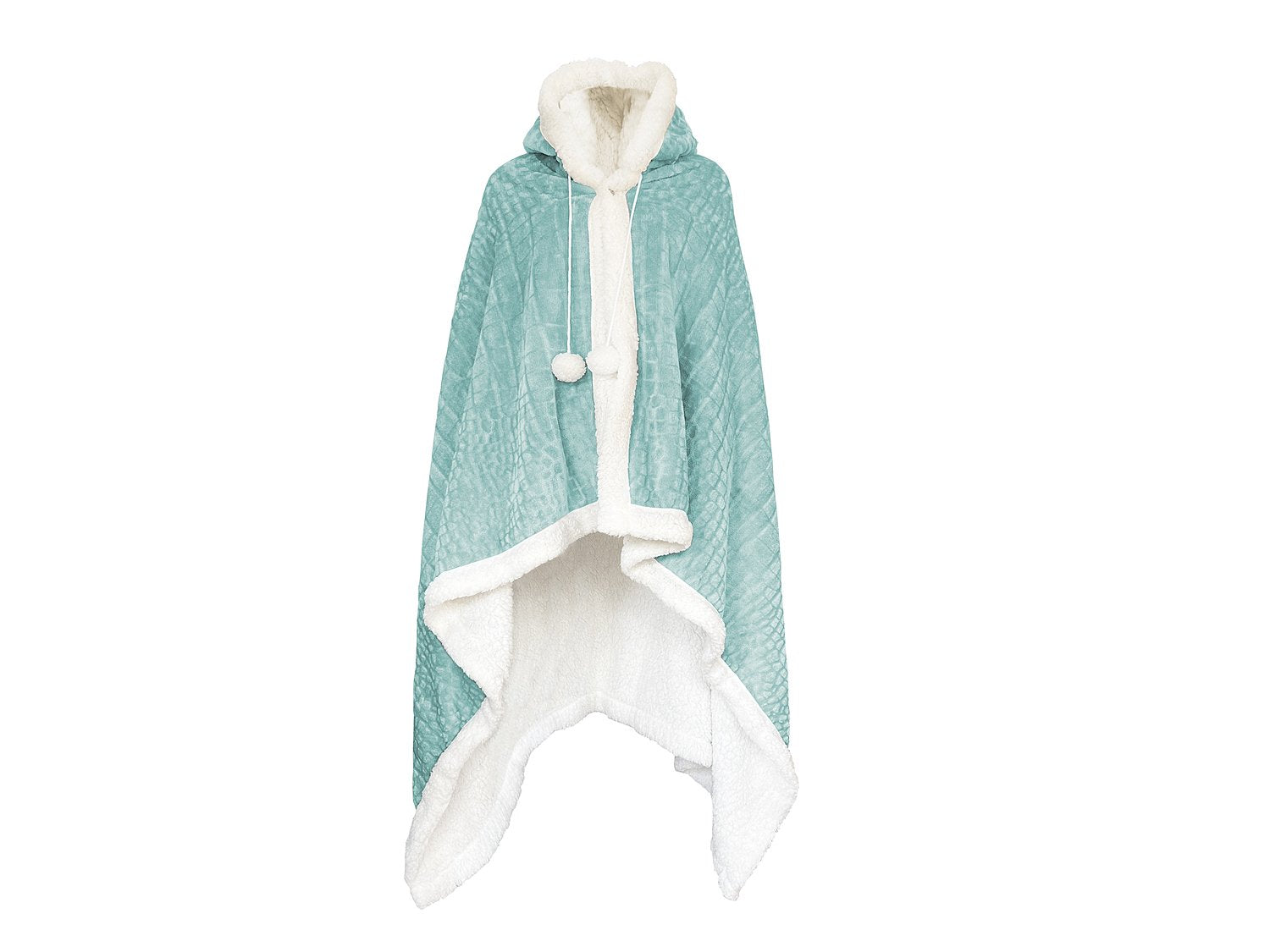 LINNICK Hoodie Flanel Fleece Deken Met Capuchon Croco - mint groen - 130x180cm