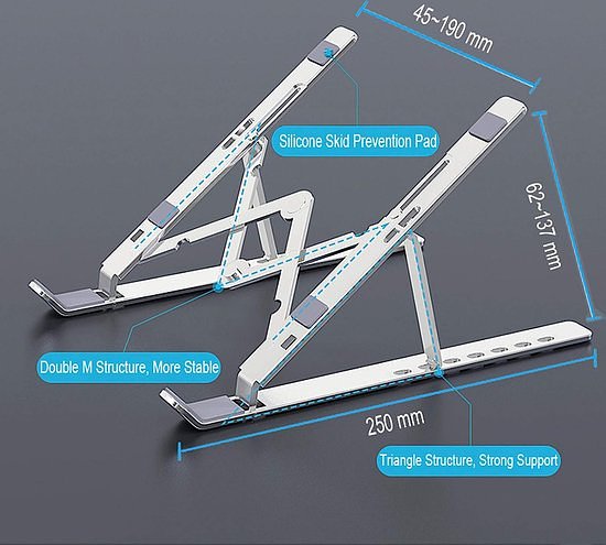 Verstelbare en Draagbare Laptophouder - Geschikt voor Alle Maten