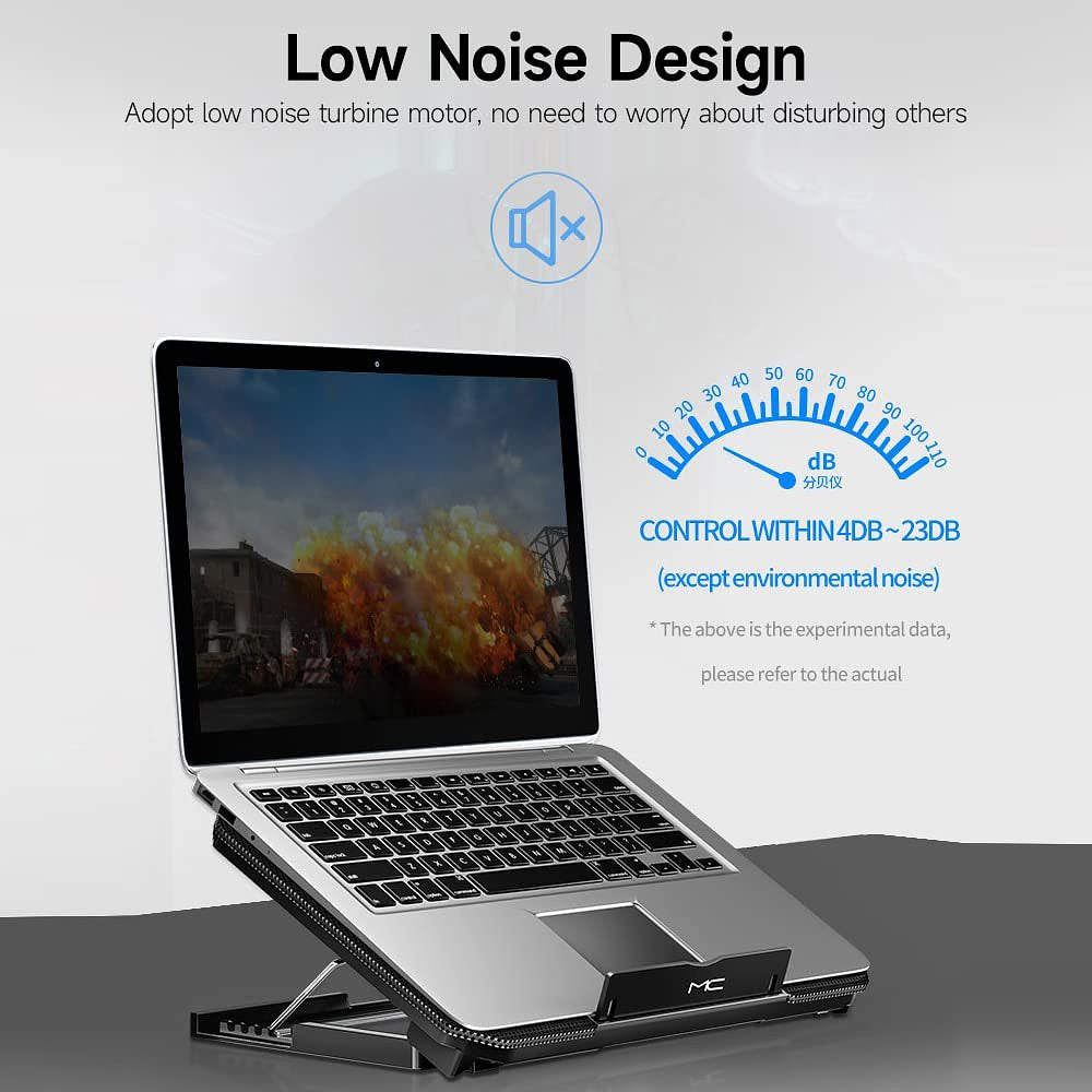 Verstelbare Laptop Koelstandaard - Geluidsarm met Dubbele Ventilator