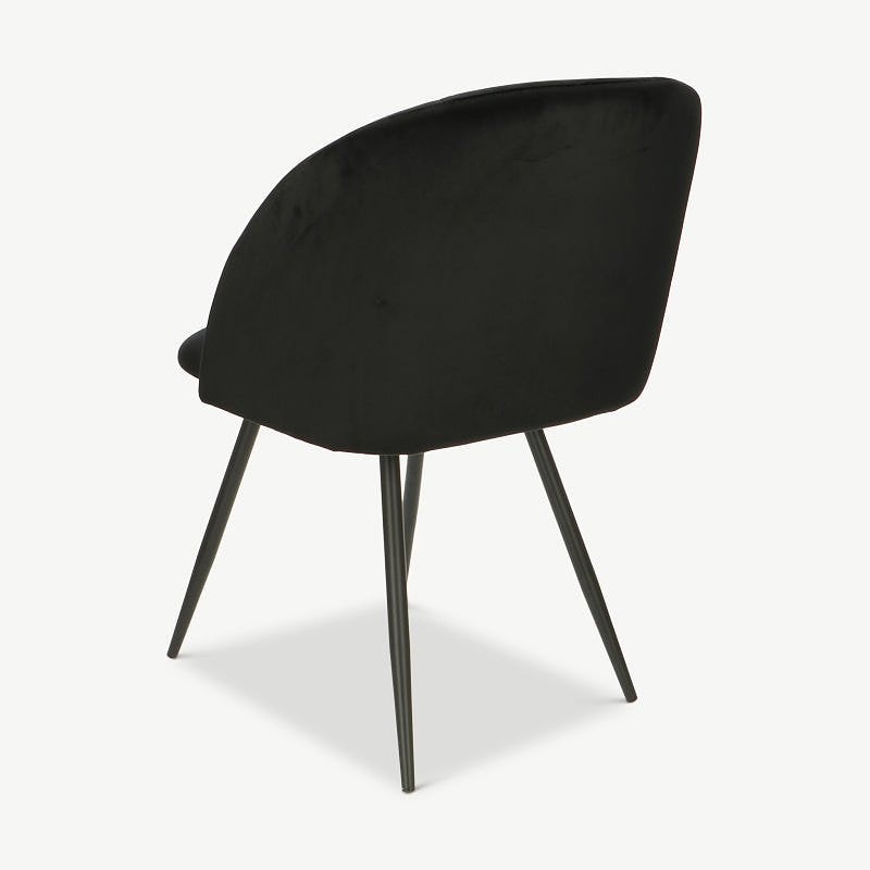 Vesper Dining Chair, Black Velvet & Black legs