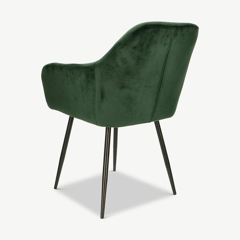 Vinny Dining Chair, Green Velvet & Black legs