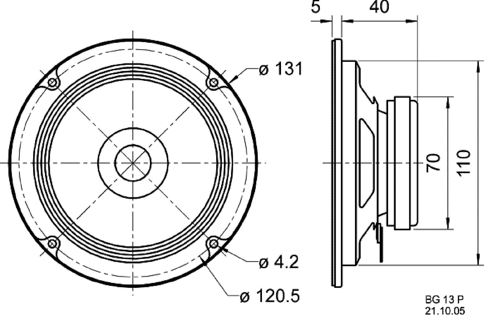 Visaton BG 13 P - 8 Ohm - 13 cm (5") full-range luidspreker