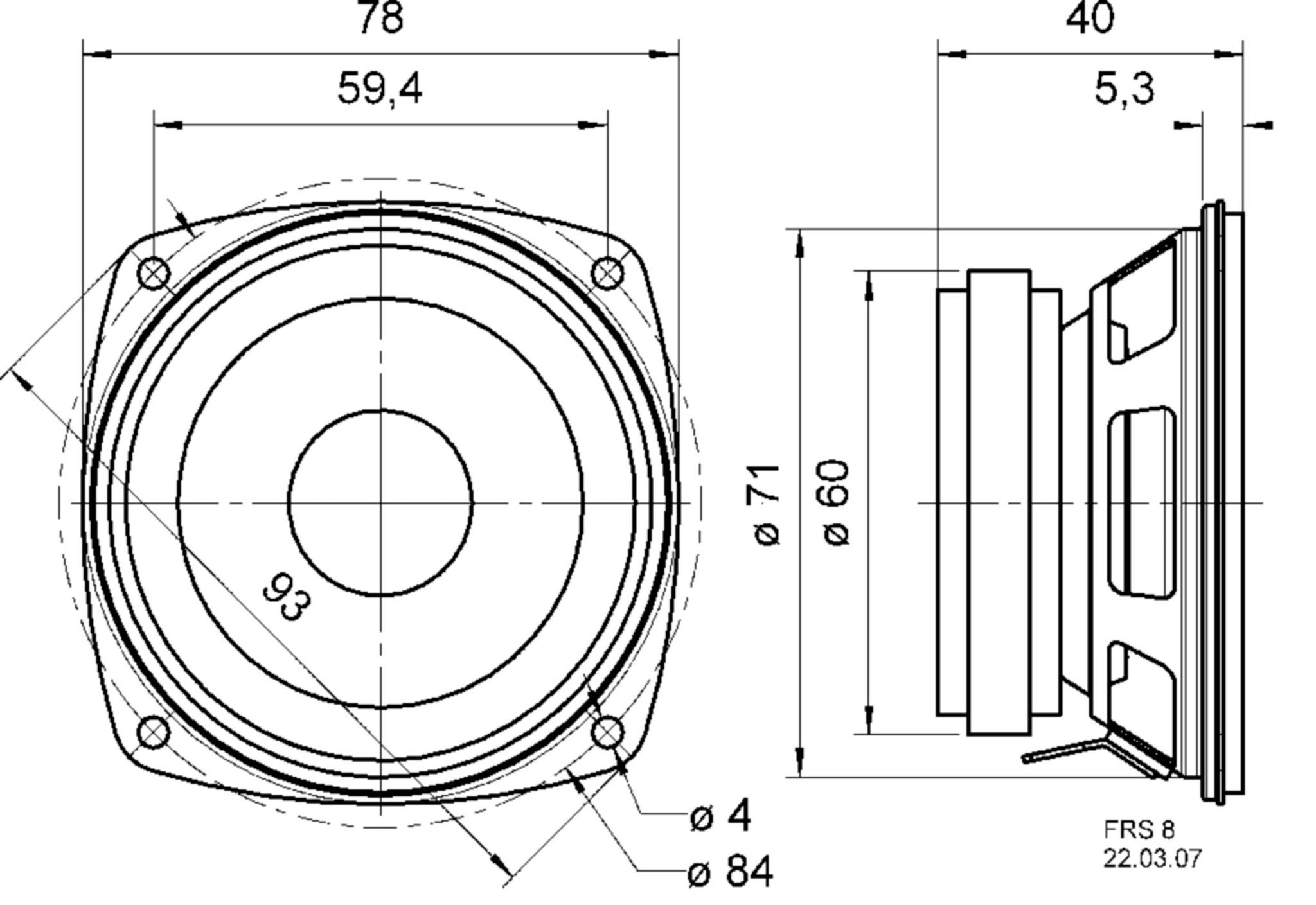 Visaton FRS 8 - 4 Ohm - 8 cm (3,3") HiFi fullrange-driver