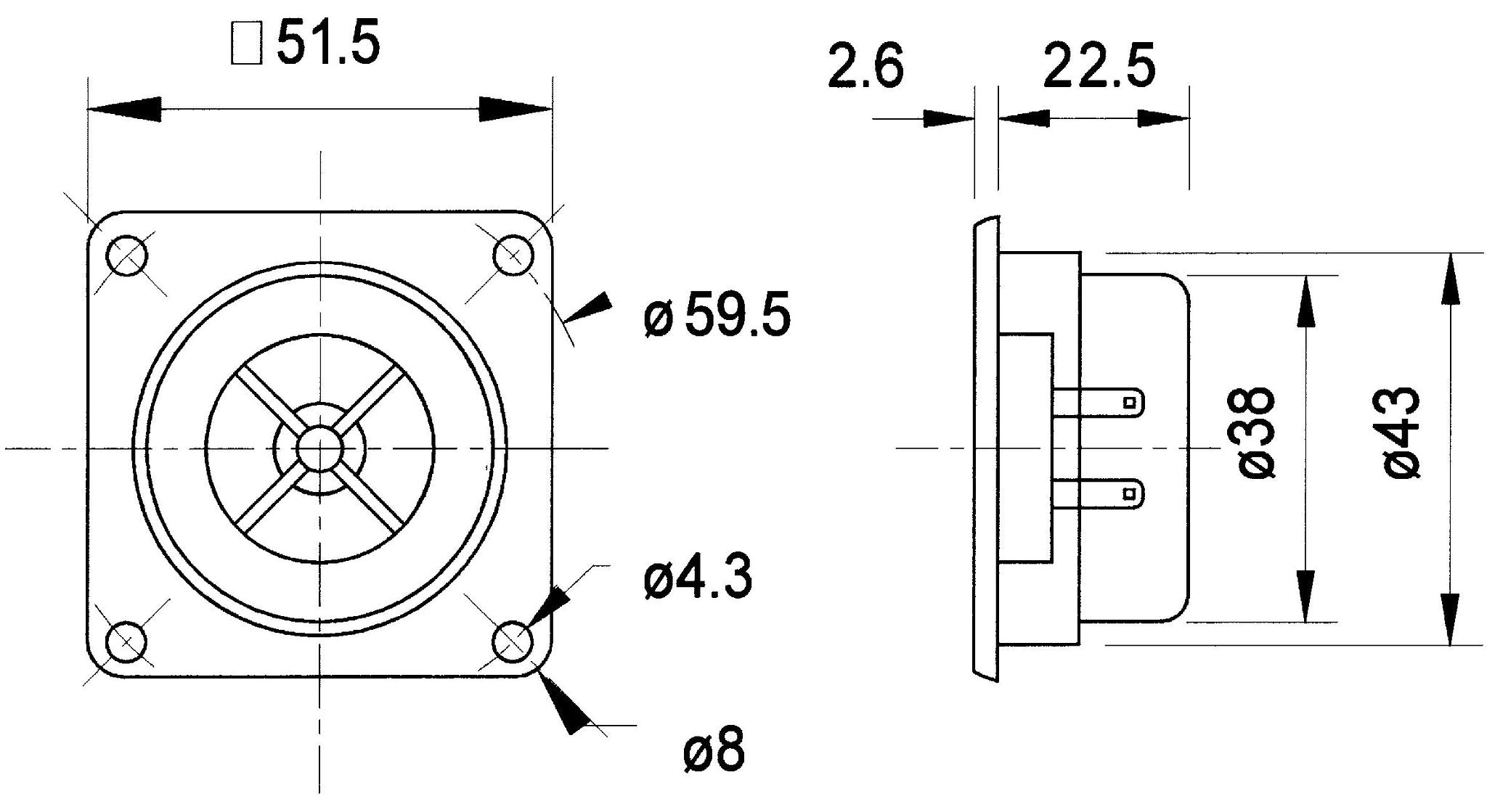 Visaton SC5 - 8 Ohm 13 mm (0,5") magnetisch afgeschermde dome-driver van polycarbonaat