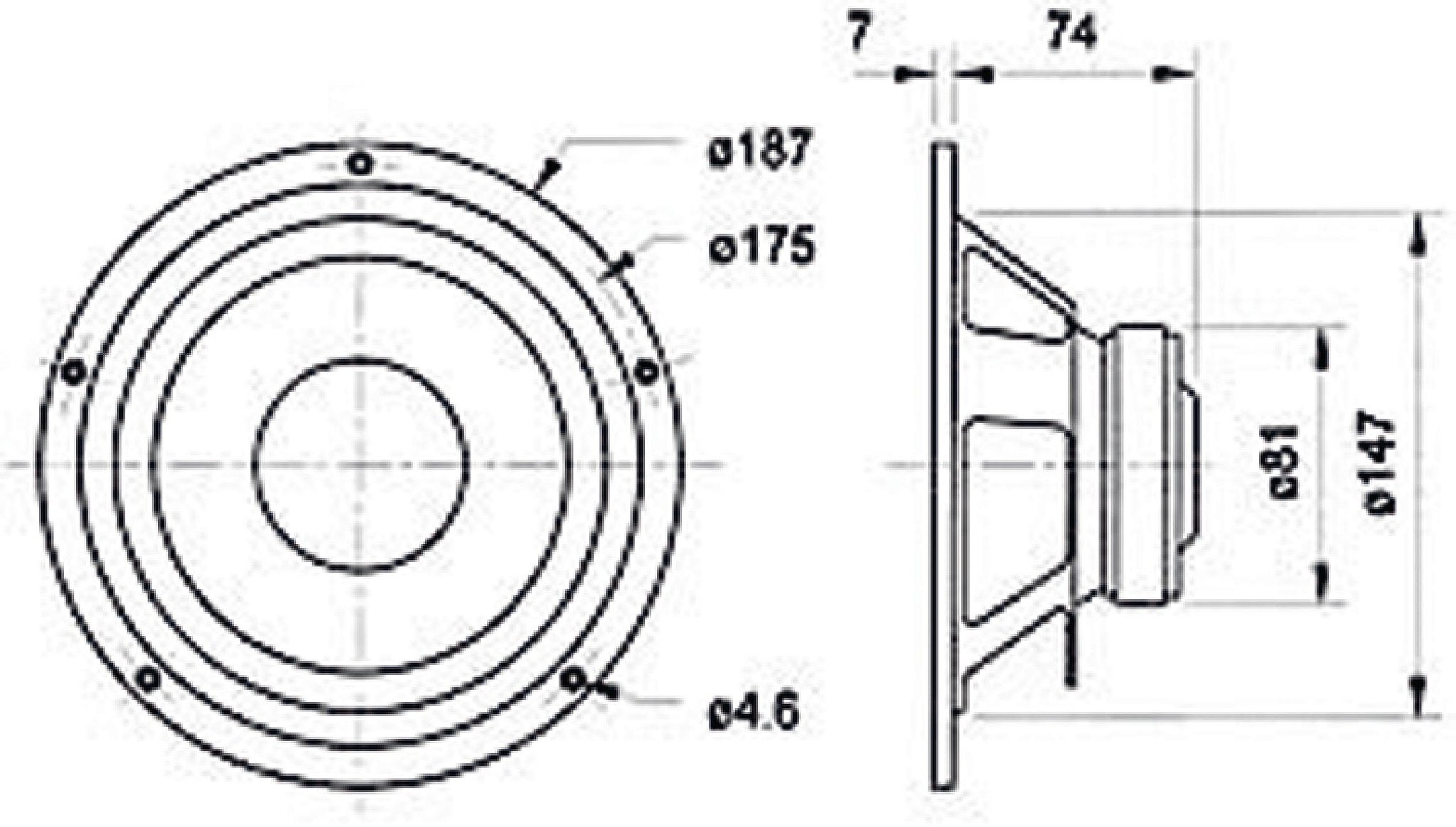 W170S - 8 Ohm 17 cm (6,5") HiFi-woofer Visaton