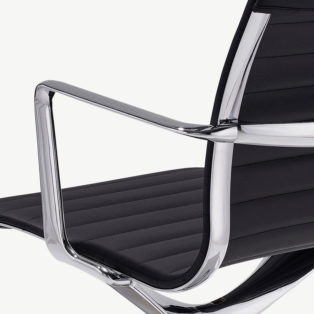 Walton Office Chair, Black PU-leather & Chrome